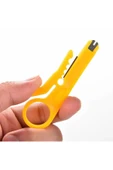 ROBİZ Kablo Soyma Aparatı Mini Tel Kesici Sıyırma Sıkma Zımba Aracı Düz Uçlu Pense Bıçak Kesici Onarım thumbnail 2