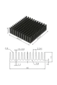 ROBİZ Aluminyum Soğutucu 4x4cm Altın Renk 40x40mm 143 Kanat Pasif Radyatör Peltier - 8