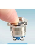 ROBİZ 16mm Metal Panel Montaj Düz Kafa Push Buton No Dc 6a 12v Ac 3a 250v Ip67 Su Geçirmez thumbnail 3