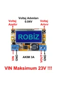 ROBİZ 3a Ayarlanabilir Voltaj Düşürücü Modül Ekranlı Ayarlı Güç Kaynağı thumbnail 1