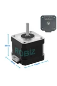 ROBİZ 17hs4401s-09 Nema 17 Step Motor 0.28n.m 0.9 Derece 400 Adıım D Mil 2 Faz 1.3a 3d Yazıcı Printer thumbnail 1