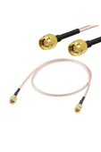 ROBİZ RG316 20cm Rp Sma Erkek ( Dişi / Dişi ) Kablo RF Uzatma Kablosu Altın Kaplama Soket 0-6GHz Wi-Fi - 8