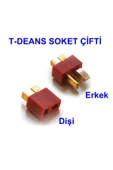 ROBİZ T-deans Konnektör Çift Dişi Erkek Soket Lipo Pil Batarya Bağlantı thumbnail 1