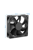 ROBİZ Dc 12v Fan 90x90mm 9025 3200rpm 9x9cm Sessiz 2 Pin Fırçasız Soğutma Kuluçka thumbnail 2