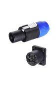 ROBİZ Nl4fc Dişi Erkek Kablo Konnektör Çifti Ac 250v 30a 4 Pin Hoparlör Ses Speakon - 3