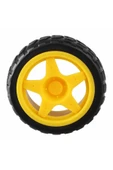 ROBİZ Tt Tekerlek 2.5x6,8cm Plastik Sarı Oyuncak Araba Rubber Lastik Robot Tekerlek Akılı Araç Oyuncak thumbnail 4
