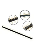 ROBİZ 1x40 Pin Precision Erkek Header Tek Sıra 2.54mm 180 Derece Altın Kaplama Yuvarlak Kırılabilir - 5