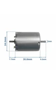 ROBİZ Rs370 Karbon Fırçalı Dc Motor Dual Çift Milli Dc 12v / 24v 13500 Rpm Rc Ucak Rc Bot Oyuncak Araba thumbnail 1