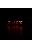 ROBİZ 3 Fonksiyonlu Termometre Saat Voltmetre Gösterge Modül Dijital Zaman Isı Elektronik Ekran Kırmızı thumbnail 6