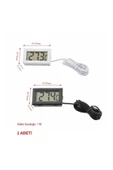 ROBİZ Sıcaklık Isı Termometresi Mini Dijital Isı Ölçer Ntc Sensör -50c 110c Buzdolabı Akvaryum Oda Depo - 1