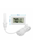 ROBİZ Mini Nem Sıcaklık Ölçer Ekran Dijital Termometre Kuluçka Sera Depo Ev Oda Ofis Medikal Panel Montaj thumbnail 2