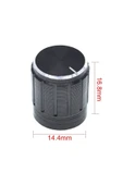 ROBİZ Alüminyum Pot Başlığı 6mm Tırtıklı Mil 6mm Siyah Metal Potansiyometre Rotary Enkoder Ses Voltaj thumbnail 10