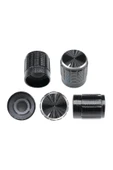 ROBİZ Alüminyum Pot Başlığı 6mm Tırtıklı Mil 6mm Siyah Metal Potansiyometre Rotary Enkoder Ses Voltaj thumbnail 6