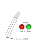 ROBİZ Led 5mm Kırmızı Yeşil Ortak Katot 2 Renk Bicolor 3 Pin Diyot Işık thumbnail 3