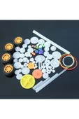 ROBİZ 78 Parça Plastik Dişli Seti Tekerlek Çark Mil Lastik Kremayer Rc Oyuncak Robot Araba Motor Aksesuar thumbnail 3