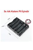 ROBİZ 5'li Aa Kalem Pil Kutusu Yuvası 7.5v Kablolu Kalem Pil Tutucu thumbnail 1