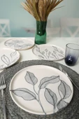 Keramika Leaf Traces Nordıc Pasta Tabağı 22 Cm 4 Adet  / 22881-82-83-85 thumbnail 4