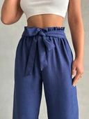 Kadın Kuşak Detaylı Siyah Pantolon - 5