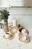 Keramika Worn Gold Stackable Çay Takımı 12 Parça 6 Kişilik 22968-23057 - 2