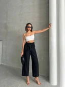 Kadın Kuşak Detaylı Siyah Pantolon - 2