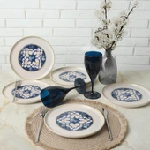 Keramika Wave Flow Nordic Pasta Tabağı 22 Cm 6 Adet 22748 - 6