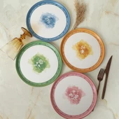 Keramika Flowers Mottolu Nordic Pasta Tabağı 22 Cm 4 Adet 22804-05 - 4