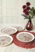 Keramika Serene Flower Nordıc Pasta Tabağı 22 Cm 4 Adet 22983 - 2