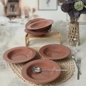 Keramika Kahverengi Bella Yemek Tabağı 21 Cm 6 Adet 605 - 3