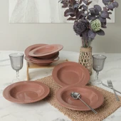 Keramika Kahverengi Bella Yemek Tabağı 21 Cm 6 Adet 605 - 4
