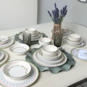 Keramika Rose Line Yemek Takımı 24 Parça 6 Kişilik 22909-10-11 - 2