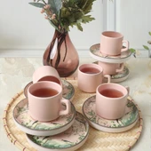 Keramika Pink Woods Stackable Çay Takımı 12 Parça 6 Kişilik 22641 - 2