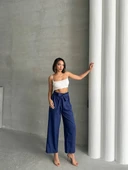 Kadın Kuşak Detaylı Siyah Pantolon - 1