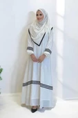 Şal Elbise İkili Takım 6036 Ekru - 3