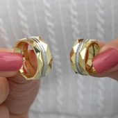 Kristal Model Çift 925 Gümüş Alyans Yüzük thumbnail 2