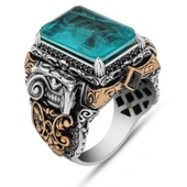 İslam Usta Koleksiyonu Mavi Taşlı 925 Gümüş Yüzük thumbnail 2