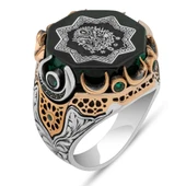 Osmanlı Devleti Armalı 925 Ayar Erkek Gümüş Yüzük thumbnail 2