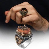 Fetih Koleksiyonu Zultanit Taşlı 925 Gümüş Erkek Yüzük thumbnail 1