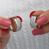 Kristal Model Çift 925 Gümüş Alyans Yüzük thumbnail 11