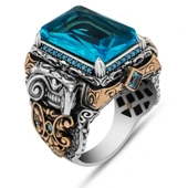 İslam Usta Koleksiyonu Mavi Taşlı 925 Gümüş Yüzük thumbnail 2