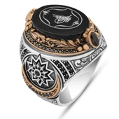 Fetih Koleksiyonumuzdan Tuğra Desenli 925 Ayar Erkek Gümüş Yüzük thumbnail 8
