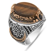 Fetih Koleksiyonu Kaplan Gözü Taşlı 925 Gümüş Yüzük thumbnail 2