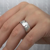 Kristal Model Çift 925 Gümüş Alyans Yüzük thumbnail 5