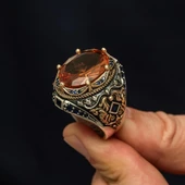 Fetih Koleksiyonu Zultanit Taşlı 925 Gümüş Erkek Yüzük thumbnail 5