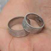 Kalp Motifli Çift 925 Gümüş Alyans Yüzük thumbnail 11