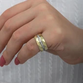 Kristal Model Çift 925 Gümüş Alyans Yüzük thumbnail 4