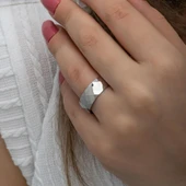 Kristal Model Çift 925 Gümüş Alyans Yüzük thumbnail 10