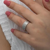 Kalp Motifli Çift 925 Gümüş Alyans Yüzük thumbnail 8