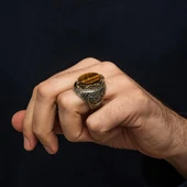 Fetih Koleksiyonu Kaplan Gözü Taşlı 925 Gümüş Yüzük thumbnail 6