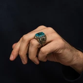 İslam Usta Koleksiyonu Mavi Taşlı 925 Gümüş Yüzük thumbnail 6