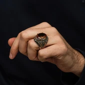 Fetih Koleksiyonu Zultanit Taşlı 925 Gümüş Erkek Yüzük thumbnail 4